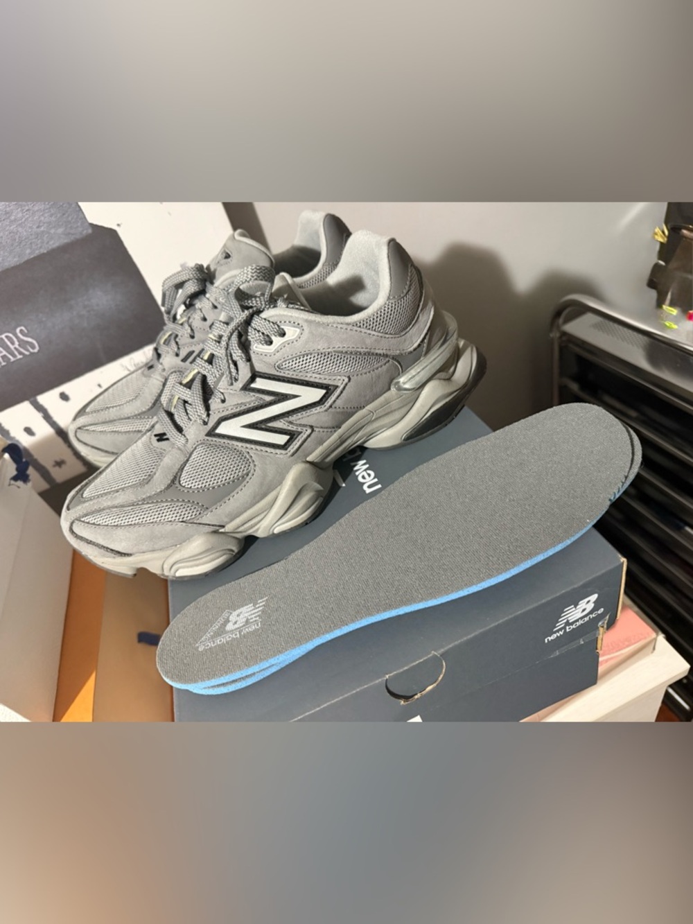 New Balance Gray 9060 Retro-Style Sneakers - Picture 2 of 2